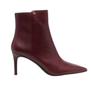 Michael Kors Alina Stiletto 80mm Ankle Boots Burgundy Size 8.5 NWT $255 MSRP
